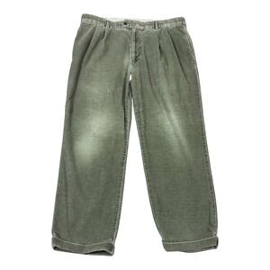 Vintage Dockers Green Straight Leg Faded Corduroy Pants Men's 38x29 (Fits 37x28)